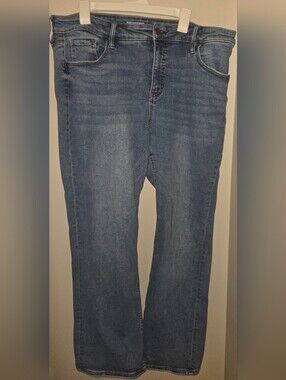 Ava & Viv Straight-Leg Medium Blue Denim Jeans